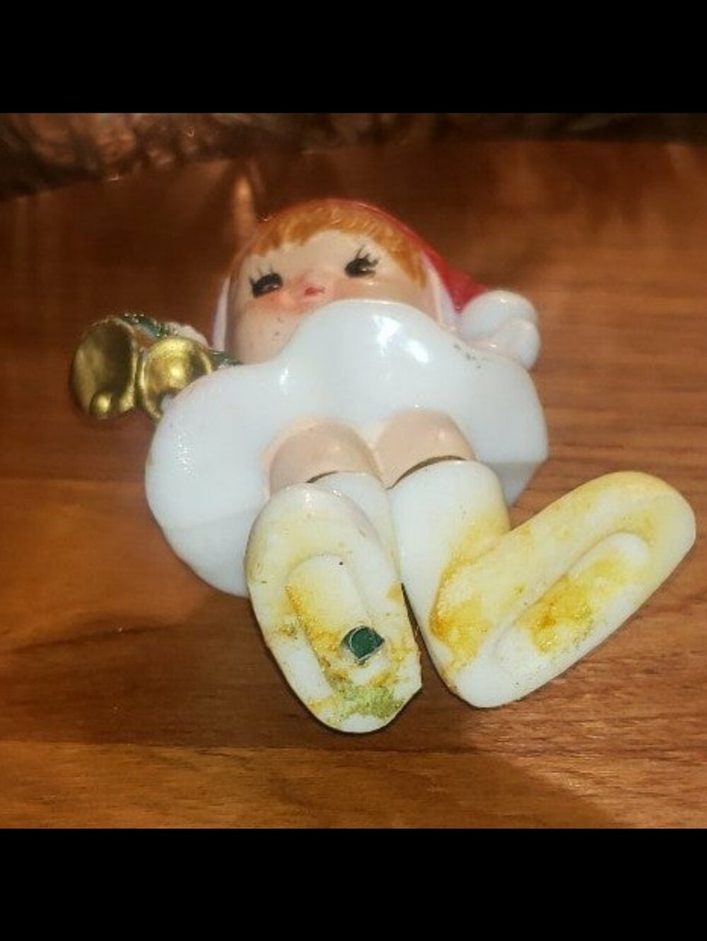 Vintage Mid-Century Wax Christmas Pixie Figurine - Picture 7 of 9